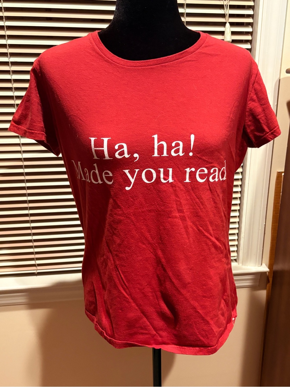 Red Graphic Tee - "Ha, ha! Made you read"